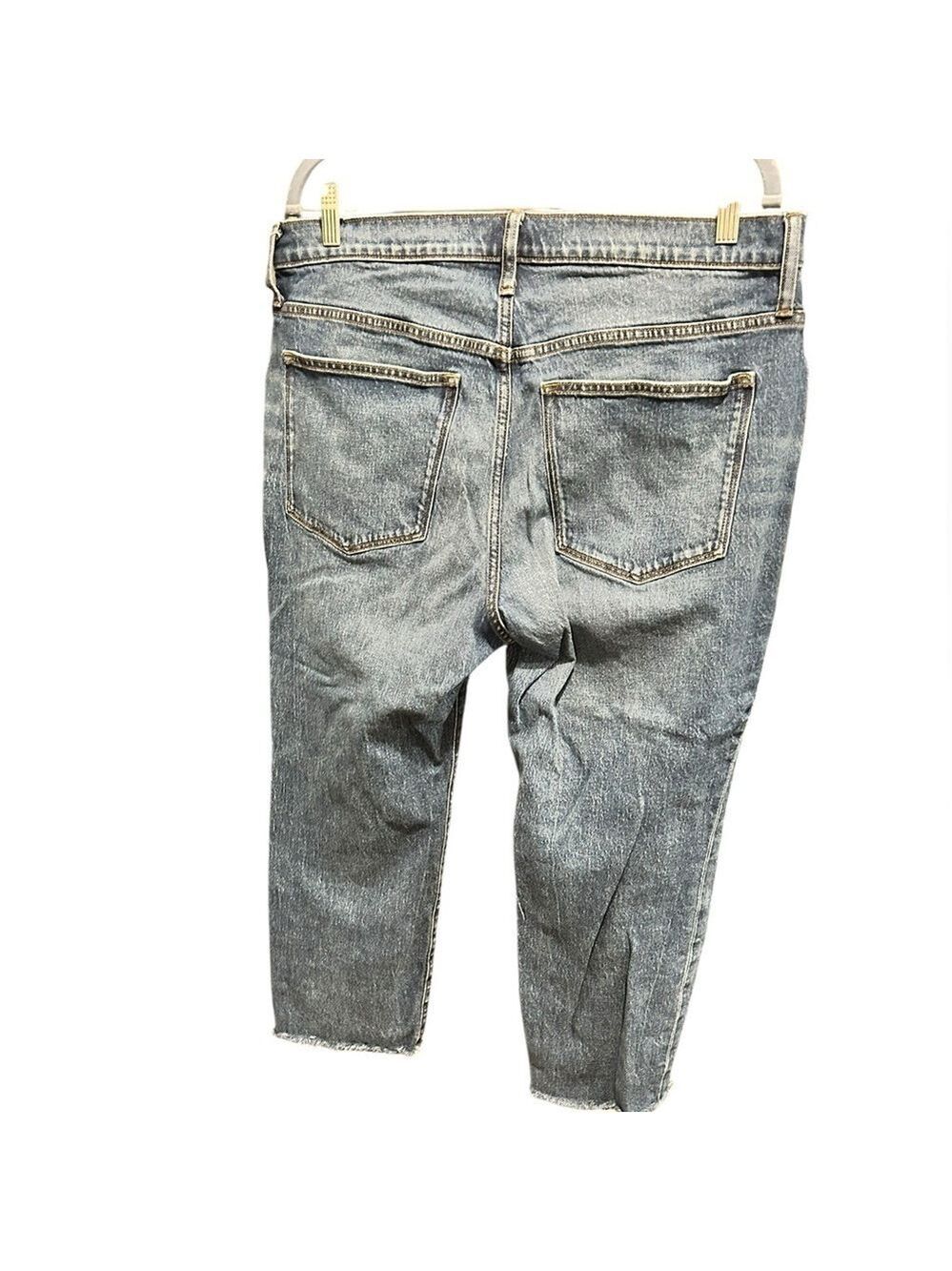 J. Crew Slim Boyfriend Jeans All Day Stretched Tinted Indigo Wash Cropped 32P EC - Picture 2 of 6